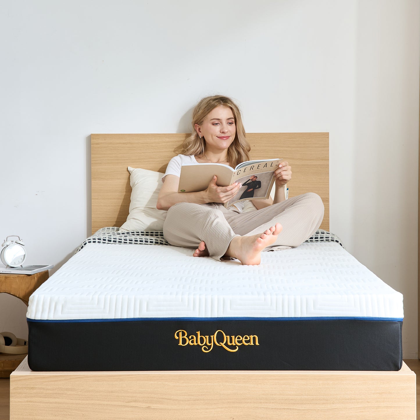 Babyqueen Twin Size Mattress 8" Memory Foam Mattress Queen Mattress in a Box, Medium Feel, Breathable Cooling Layers, Certified Safe Materials