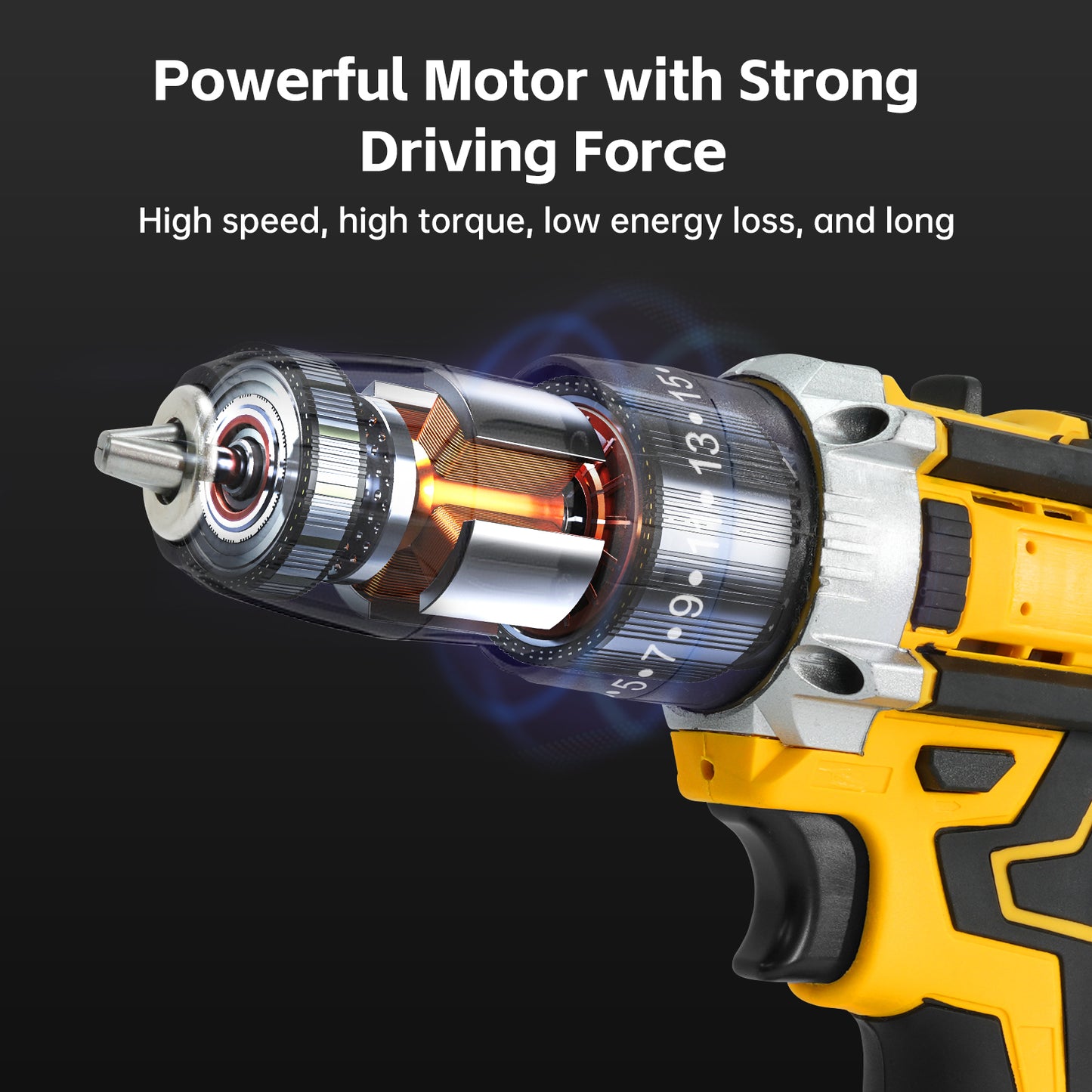 Vipsafe 21V Cordless Drill Kit, 38-Piece Drill & Driver Set, 25+1 Torque, LED Light, Variable Speed for Wood, Metal, Home DIY Projects