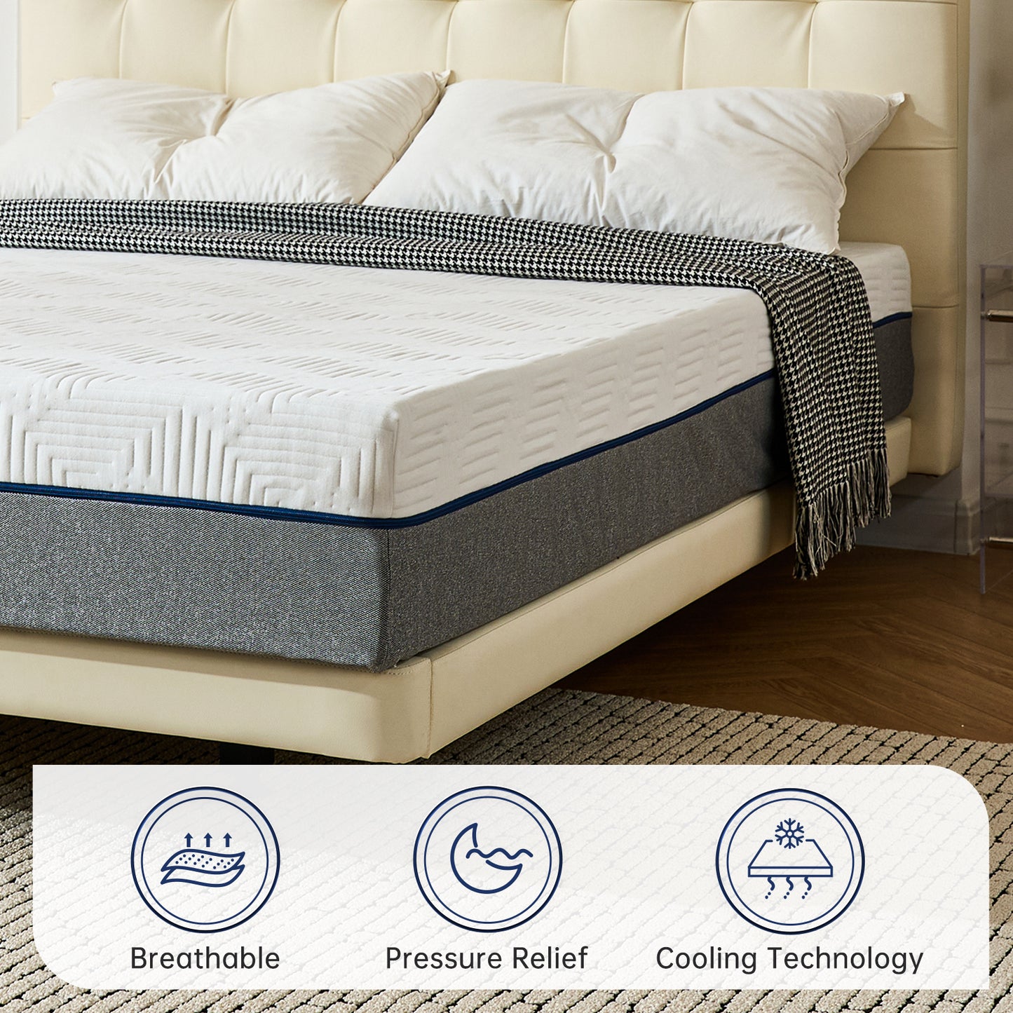 Full Size Mattress, Babyqueen 12" Memory Foam Mattress in a Box, Cooling and Pressure Relief