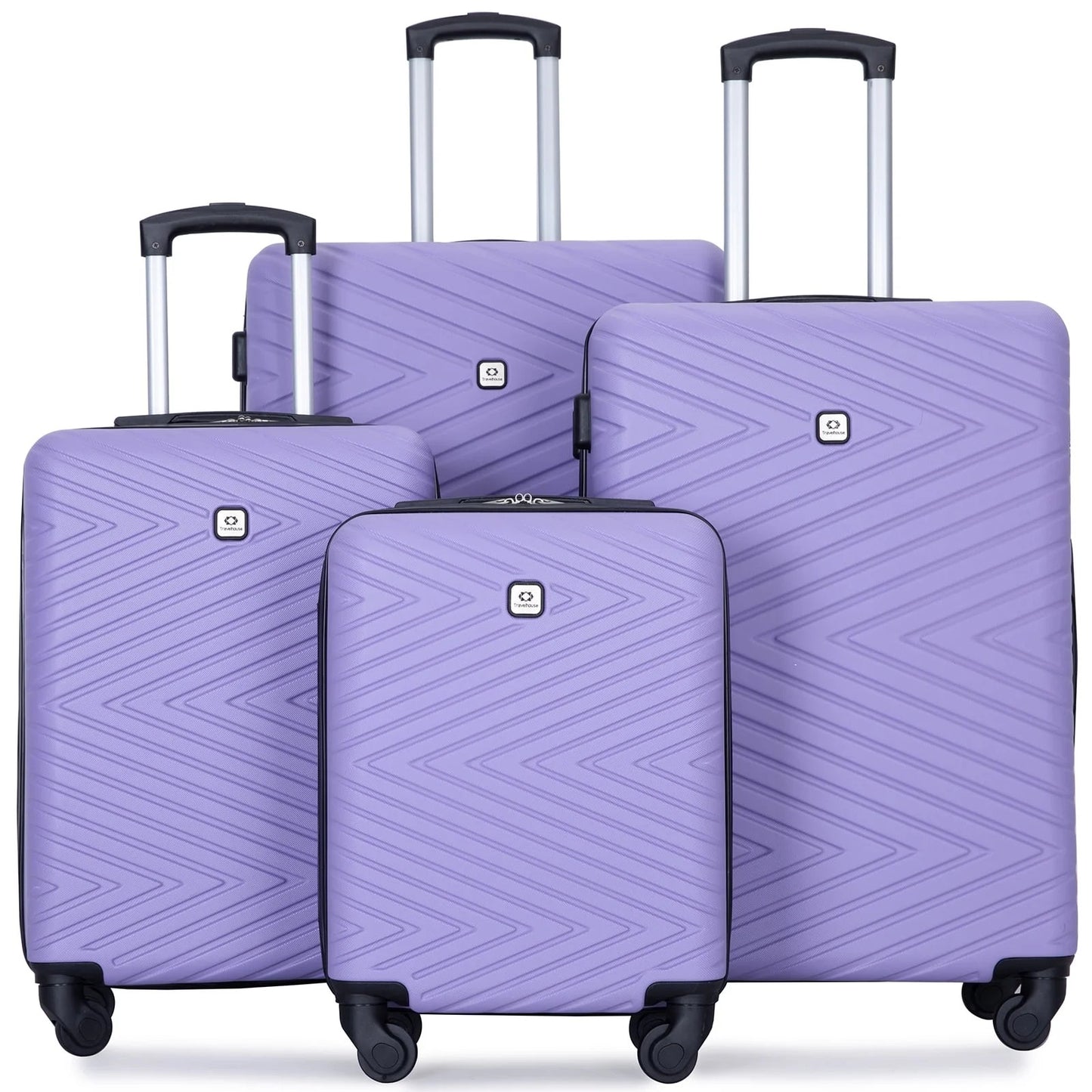 Babyqueen 4 Piece Luggage Sets, Hardside Lightweight Suitcase with TSA Lock, Purple(16" 20" 24" 28")