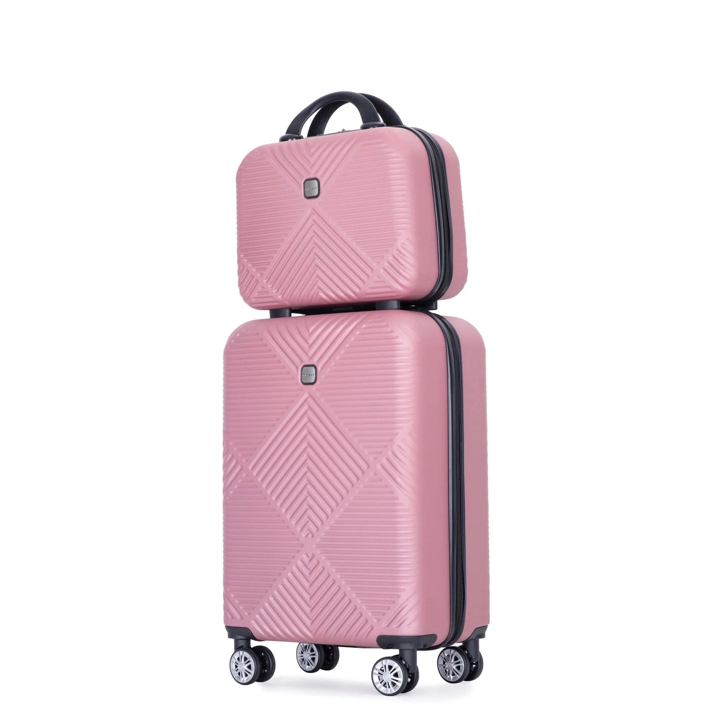 Babyqueen 2 Piece Luggage Sets, Lightweight Carry On Luggage with Spinner Wheels,Pink