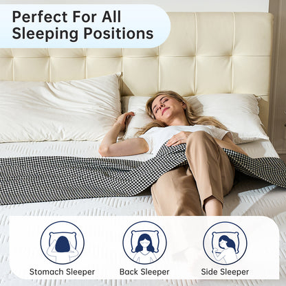 Queen Mattress, Babyqueen 12" Hybrid Innerspring Mattress in a Box, Medium Plush Mattress with Motion Isolation