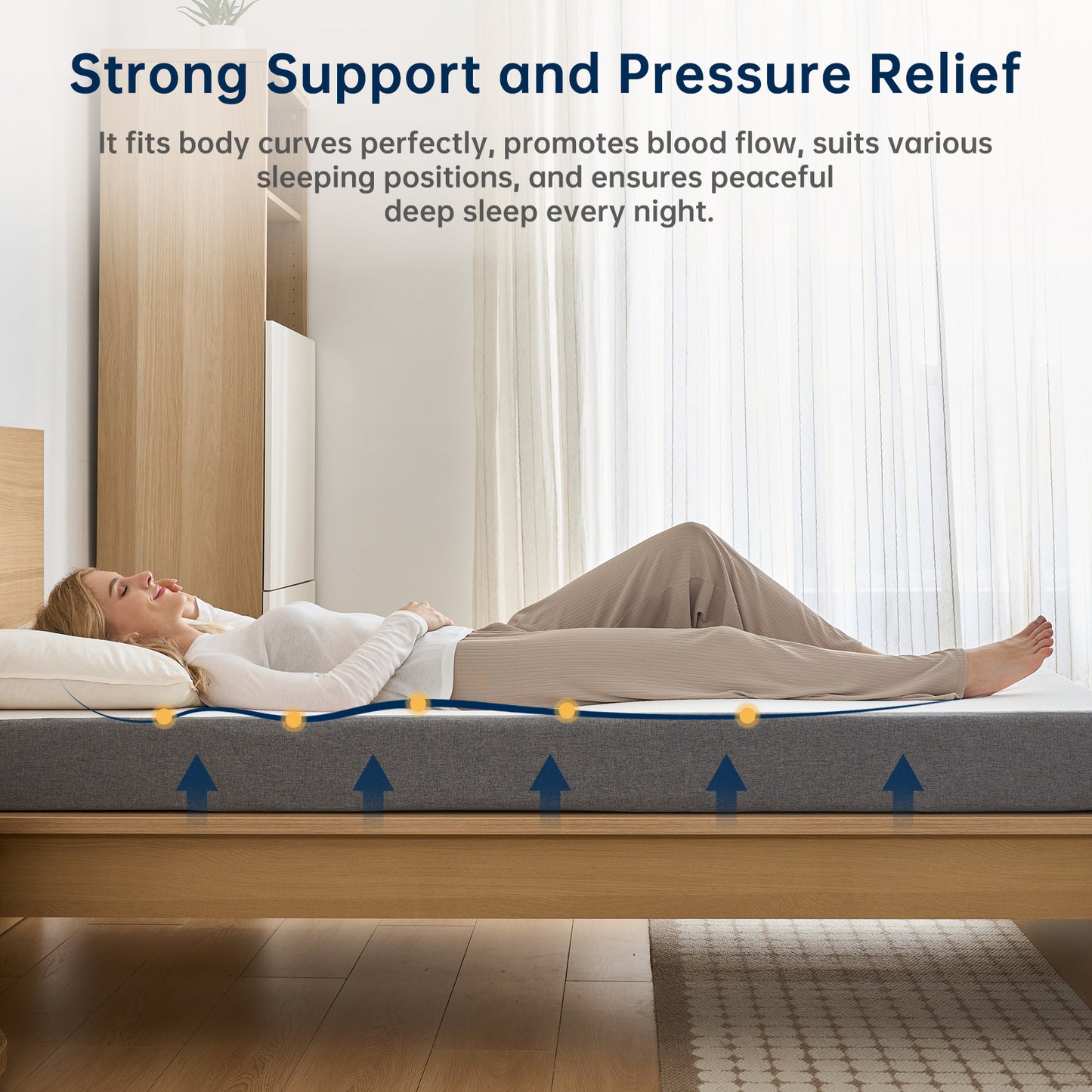 Babyqueen Mattress 6 inch Twin Gel Memory Foam Mattress for Bunk Beds & Trundles, Fiberglass Free, High Density Support & CertiPUR-US Certified