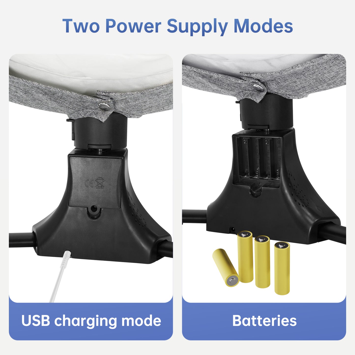 VIPSAFE Baby Swing with Removale Canopy, APP Remote Bluetooth Control, 5 Speed Settings (Grey)