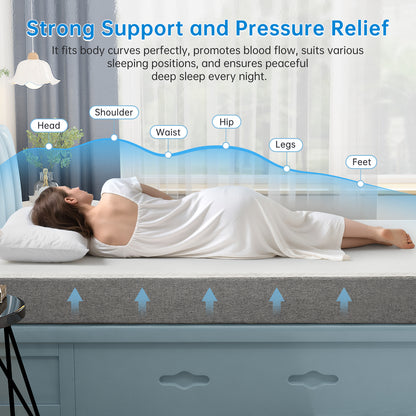 Twin Mattress, Babyqueen 8 inch Twin Size Medium Gel Memory Foam Mattress in a Box, Pressure Relieving