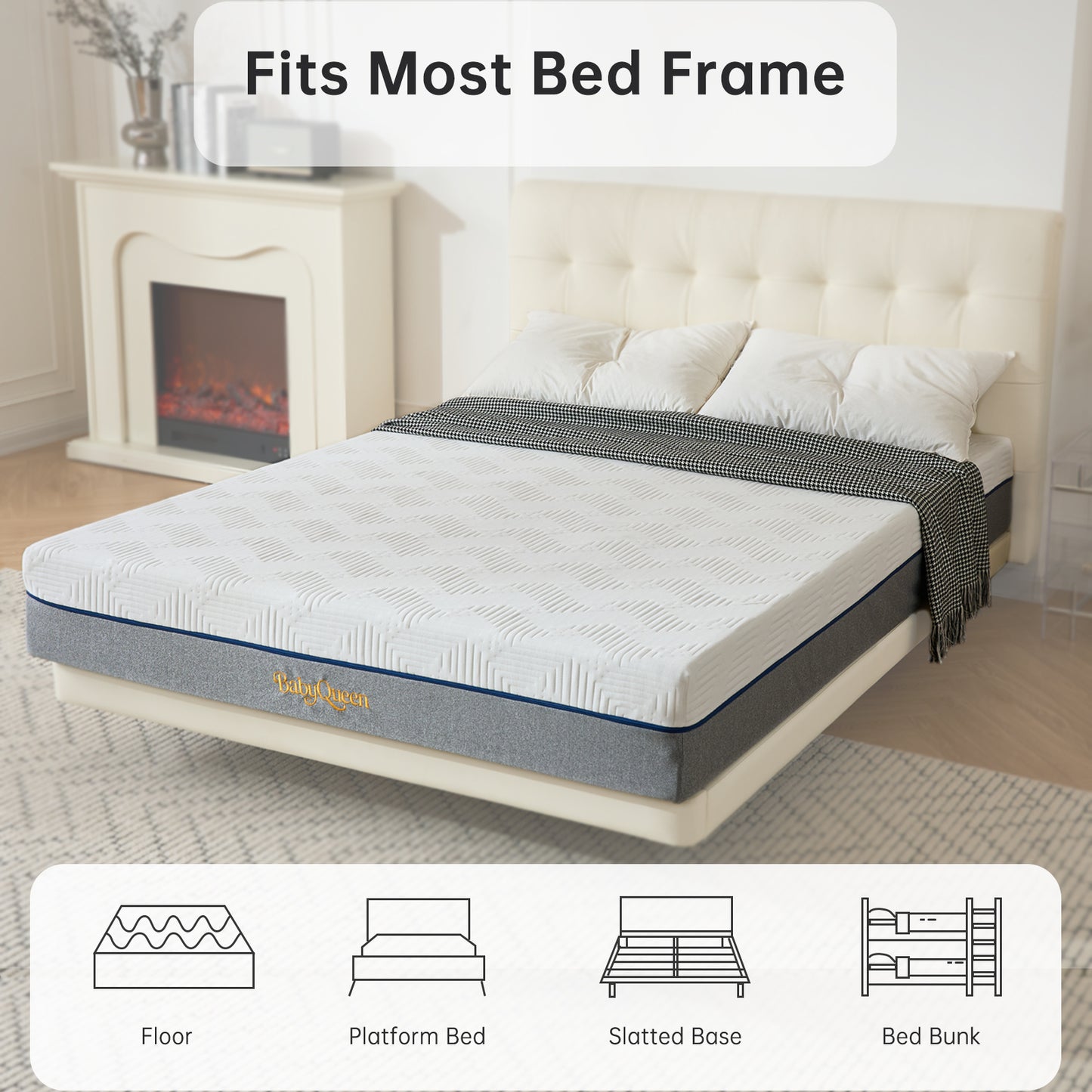 Babyqueen Queen Mattress 10 inch Queen Size Memory Foam Bed Mattress in Box, Adult Motion Isolation for Cooler Sleeping