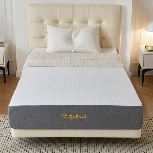 Babyqueen Twin Mattress 8 Inch Gel Memory Foam for Pressure Relief, High Density Support Foam, Medium Firm, CertiPUR-US Certified, Mattress in a Box