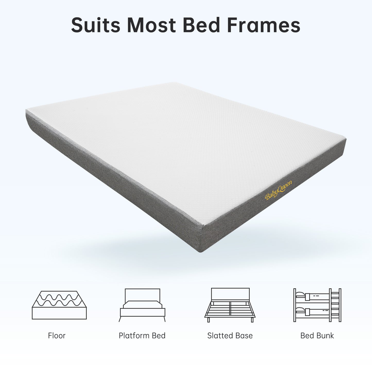 Twin Mattress, Babyqueen 8 inch Twin Size Medium Gel Memory Foam Mattress in a Box, Pressure Relieving
