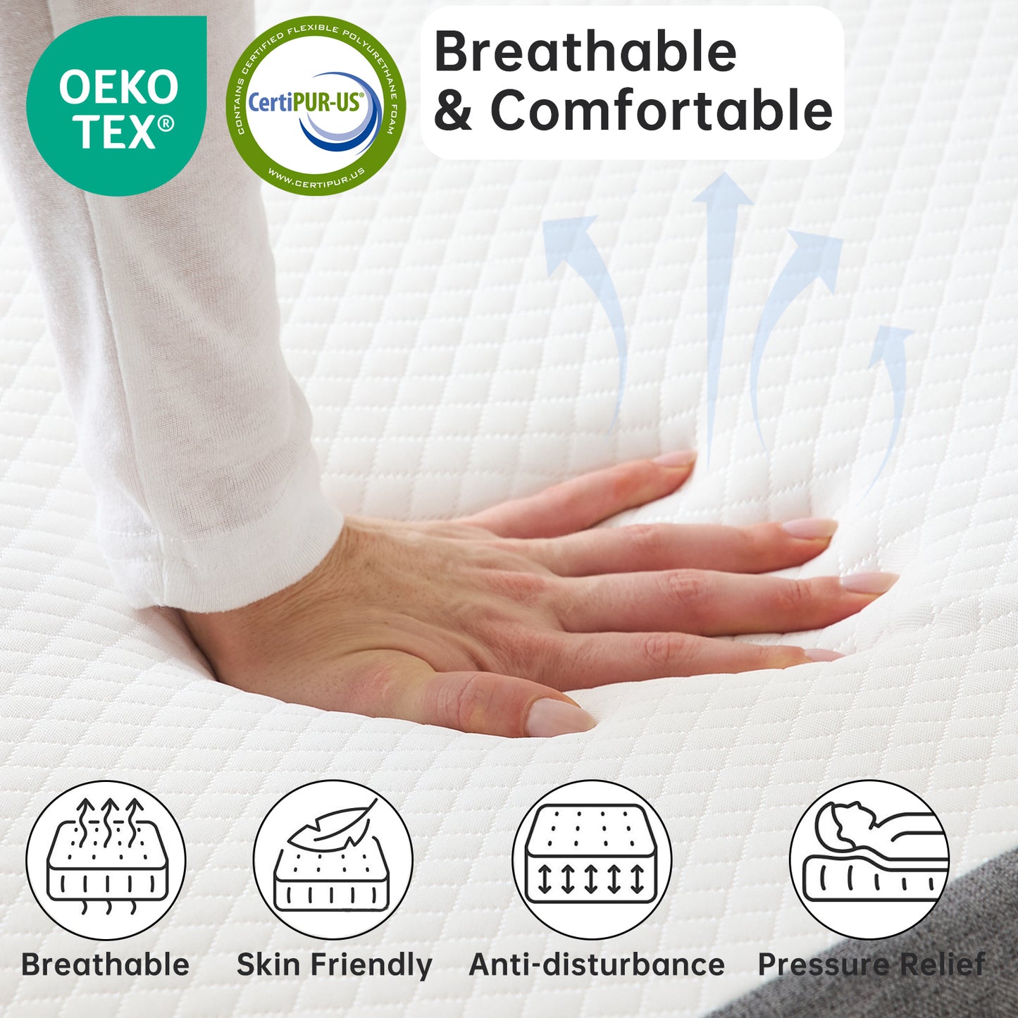 Babyqueen Full Size Mattress 10" Gel Memory Foam Mattress Full with Removable Cover Cooling and Pressure Relief Medium Firm Mattresses CertiPUR-US Bed in a Box