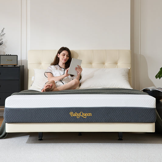 Babyqueen Queen Mattress in a Box 10 Inch Gel Memory Foam Mattress Gueen Size for Cool Night & Pressure Relief, Bedroom Medium Firm Mattresses with Motion Isolating, Breathable Fabric