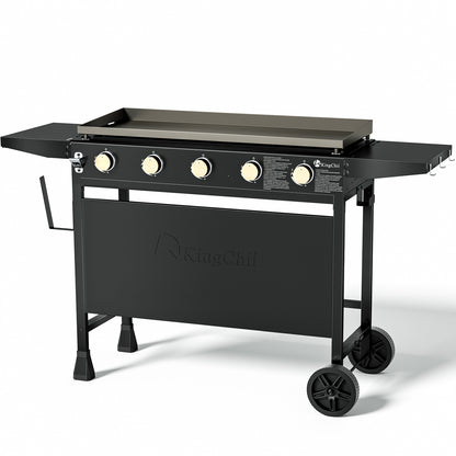 KingChii 5-Burner 38" Propane Griddle for Camping, Tailgating, BBQ, Backyard & Patio