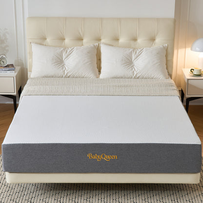 Babyqueen Queen Size Cooling Gel Memory Foam Mattress, 8 Inch Queen Mattress in a Box, Medium Firm Support & Breathable Comfort