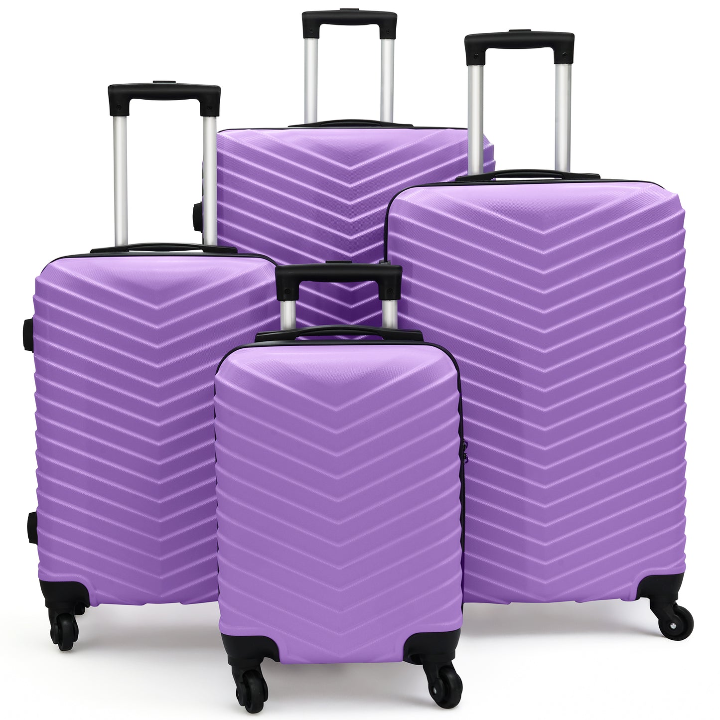 Babyqueen 4 Piece Luggage Sets, Hardside Lightweight Suitcase with TSA Lock, Purple(16" 20" 24" 28")