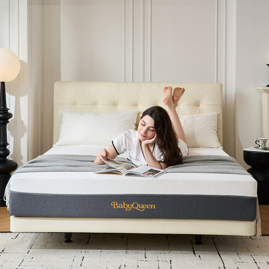 Babyqueen Queen Size Mattress 10" Gel Memory Foam Mattress Queen with Removable Cover Cooling and Pressure Relief Medium Firm Mattresses CertiPUR-US Bed in a Box
