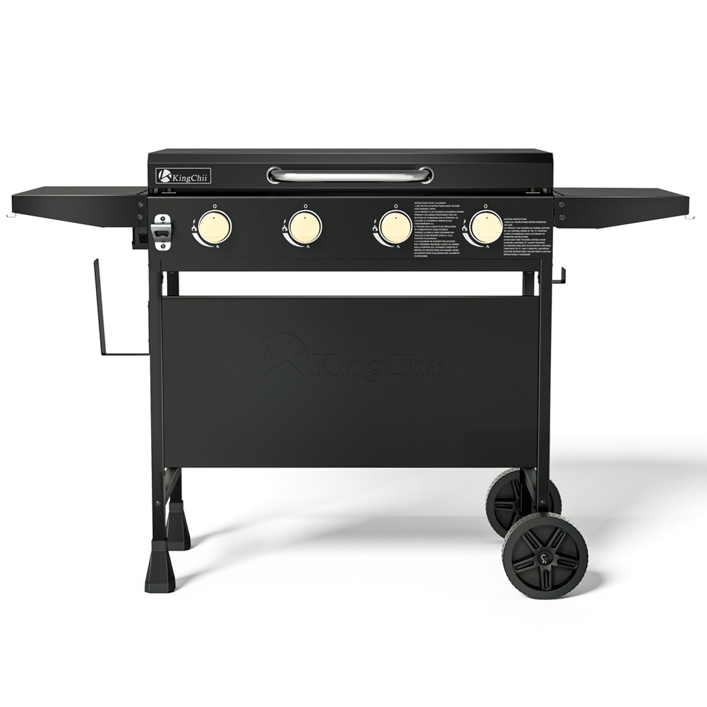 KingChii 5-Burner 38" Propane Griddle with Hard Cover for Camping, Tailgating, BBQ, Parties, Backyard & Patio