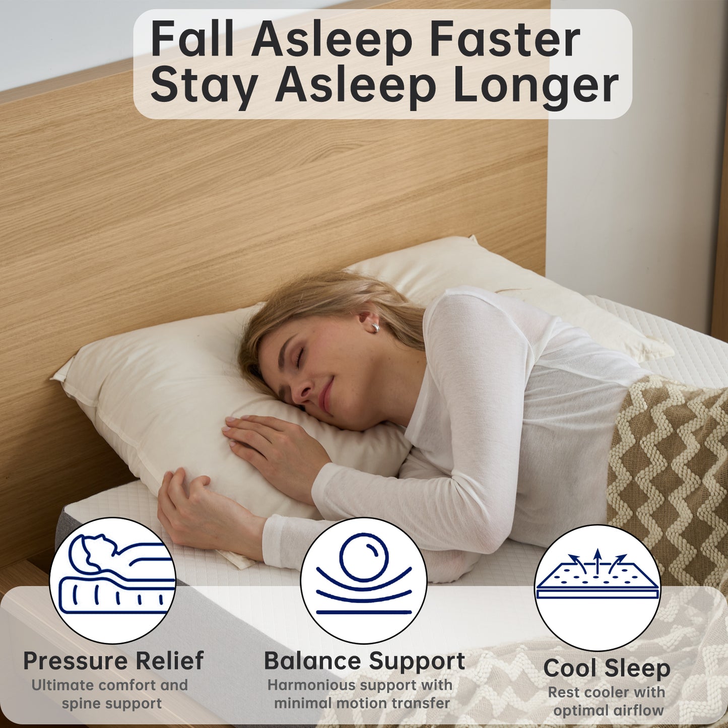 Babyqueen Full Mattress 6 inch Full Size Gel Memory Foam Mattress in a Box, Edge Support & Pressure Relieving, Medium Comfort, Motion Isolation for Silent Night Sleep