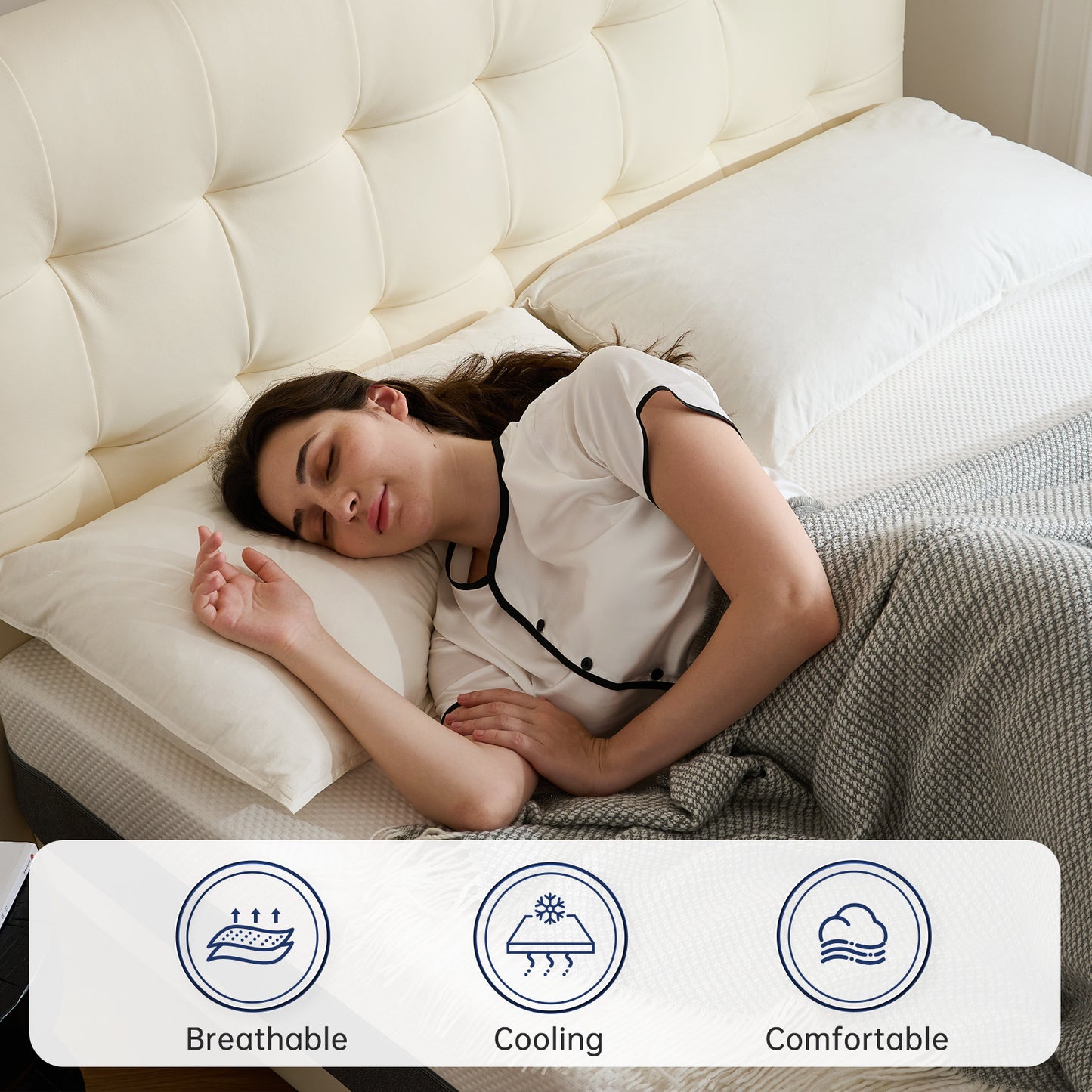 BABYQUEEN Twin Size Mattress 10" Gel Memory Foam Mattress Twin with Washable Cover, Cooling and Pressure Relief, Medium Firm, CertiPUR-US Certified Bed in a Box