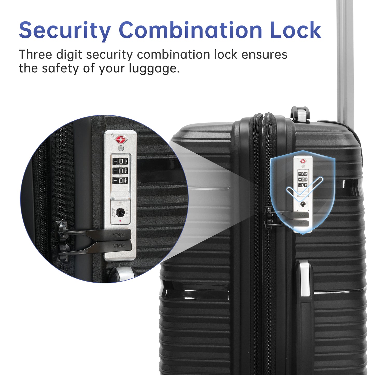 Babyqueen 5 Piece Hardside Luggage Sets, Hardshell Lightweight Suitcase with Spinner Wheels and TSA Lock,White