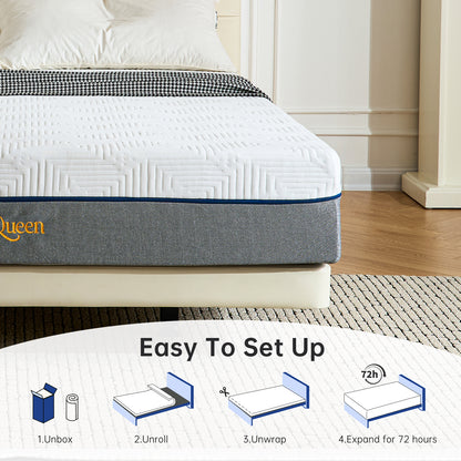 Babyqueen Queen Mattress 12 inch Cooling Gel Memory Foam Mattress in a Box, Edge Support & Motion Isolation, CertiPUR-US Certified