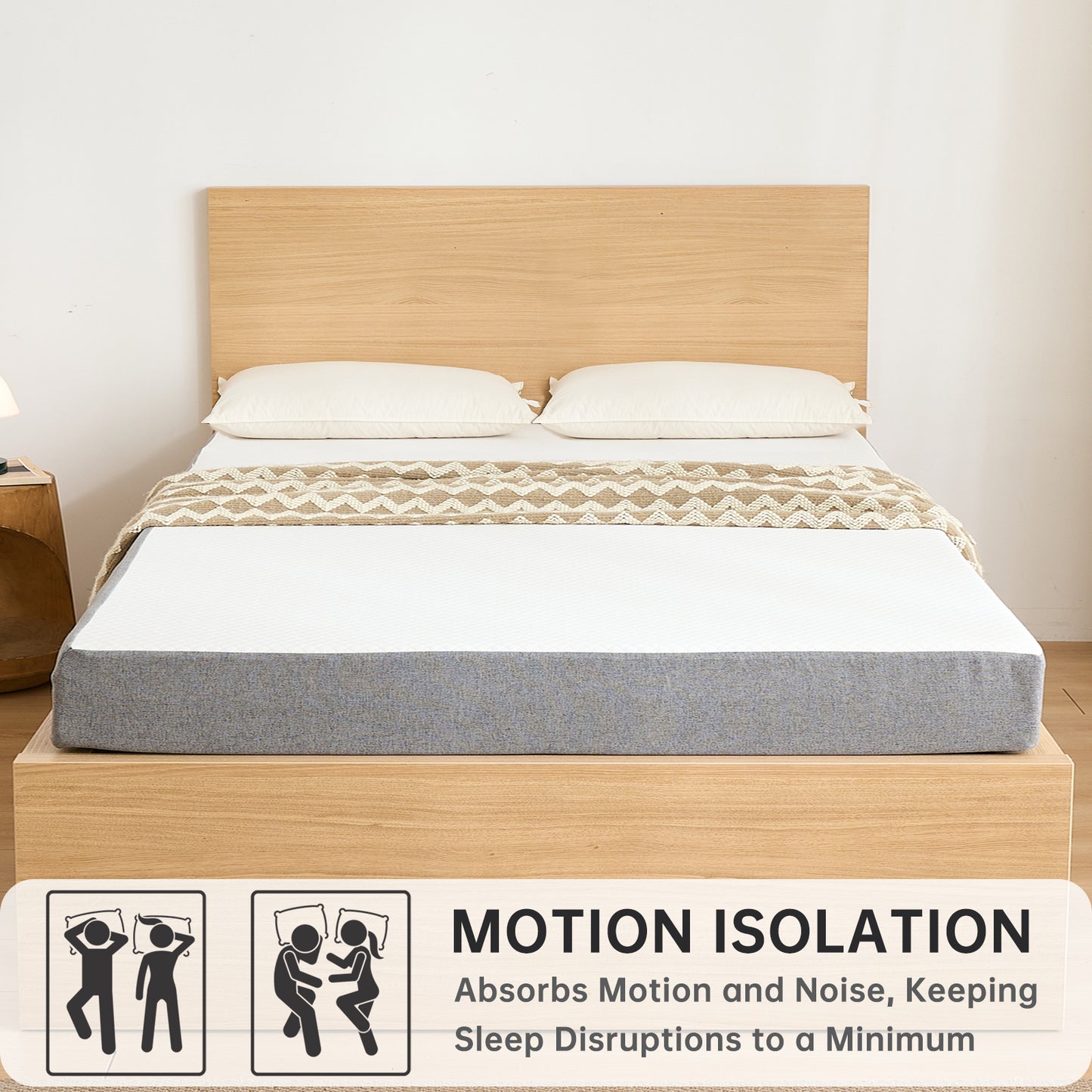 Babyqueen Full Mattress 6 inch Full Size Gel Memory Foam Mattress in a Box, Edge Support & Pressure Relieving, Medium Comfort, Motion Isolation for Silent Night Sleep