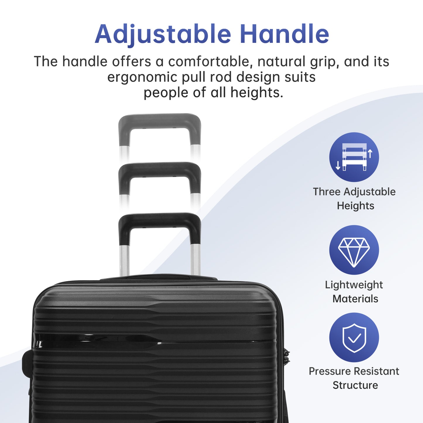 Babyqueen 5 Piece Hardside Luggage Sets, Hardshell Lightweight Suitcase with Spinner Wheels and TSA Lock,White