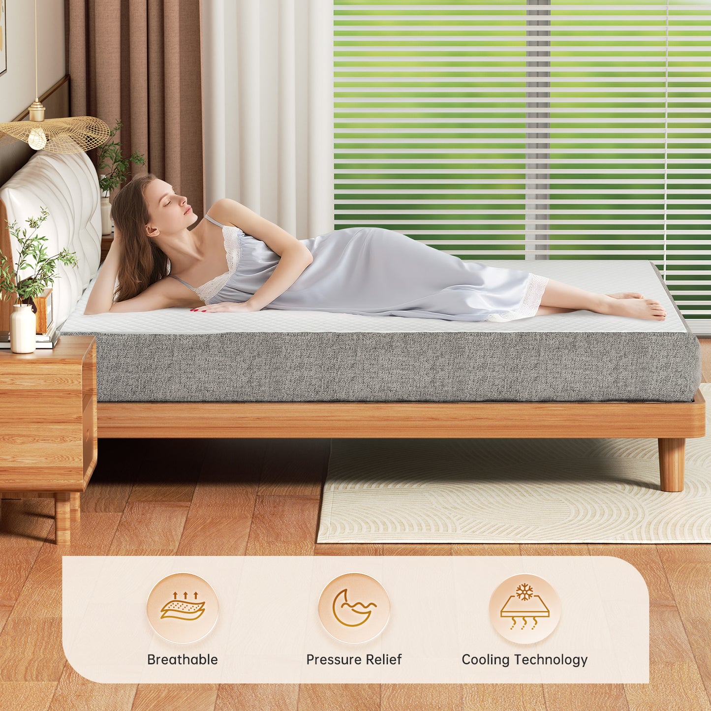 Babyqueen 8 inch Medium Twin Size Gel Memory Foam Mattress in a Box