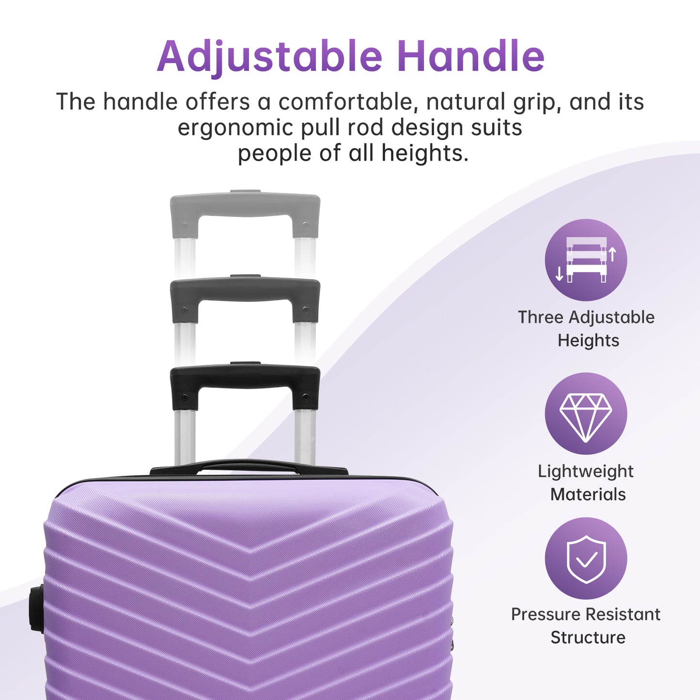 Babyqueen 4 Piece Luggage Set Double Spinner Wheels with TSA Lock Lightweight Travel Suitcase Carry on Luggage Unisex Travel Trolley, Purple 16/20/24/28 inch