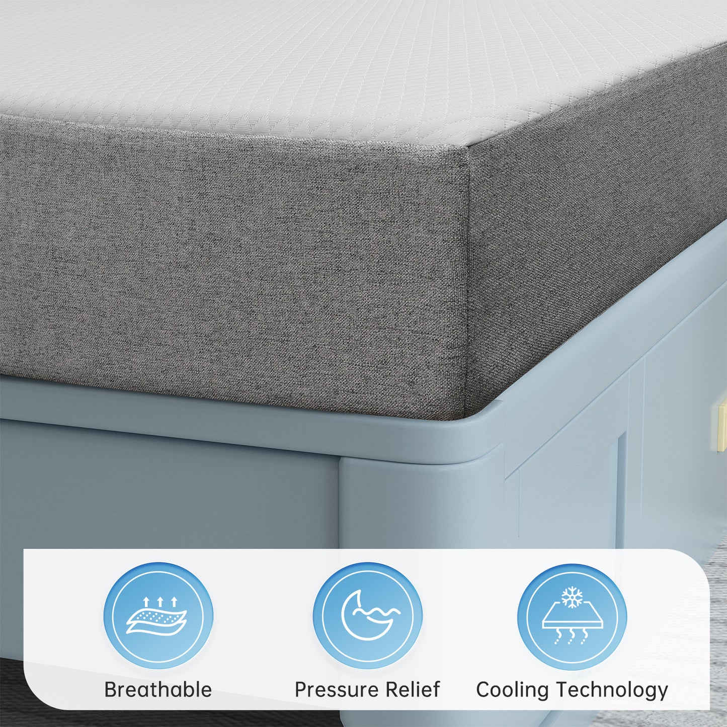 Twin Mattress, Babyqueen 8 inch Twin Size Medium Gel Memory Foam Mattress in a Box, Pressure Relieving