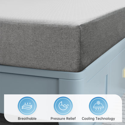 Twin Mattress, Babyqueen 8 inch Twin Size Medium Gel Memory Foam Mattress in a Box, Pressure Relieving