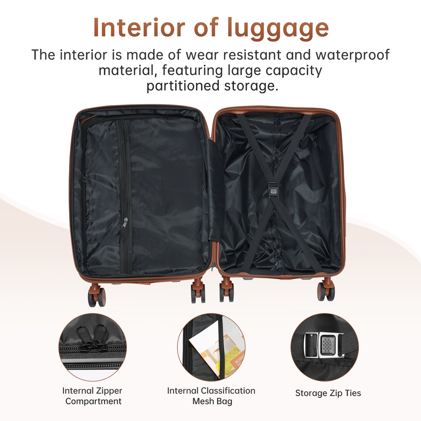 Babyqueen 5 Piece Hardshell Luggage Sets Lightweight Durable Suitcase,Black