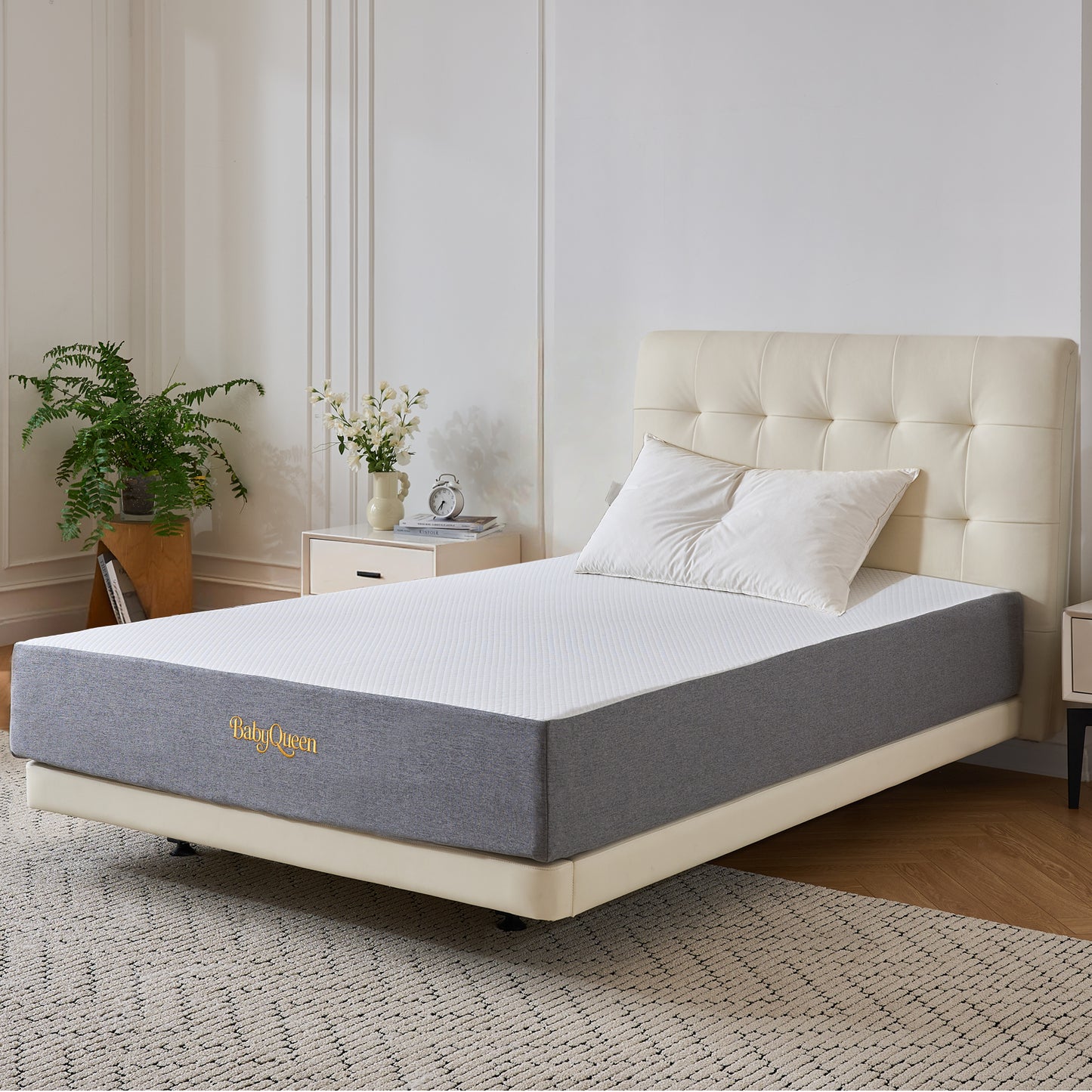 Babyqueen Mattress 6 inch Twin Gel Memory Foam Mattress for Bunk Beds & Trundles, Fiberglass Free, High Density Support & CertiPUR-US Certified
