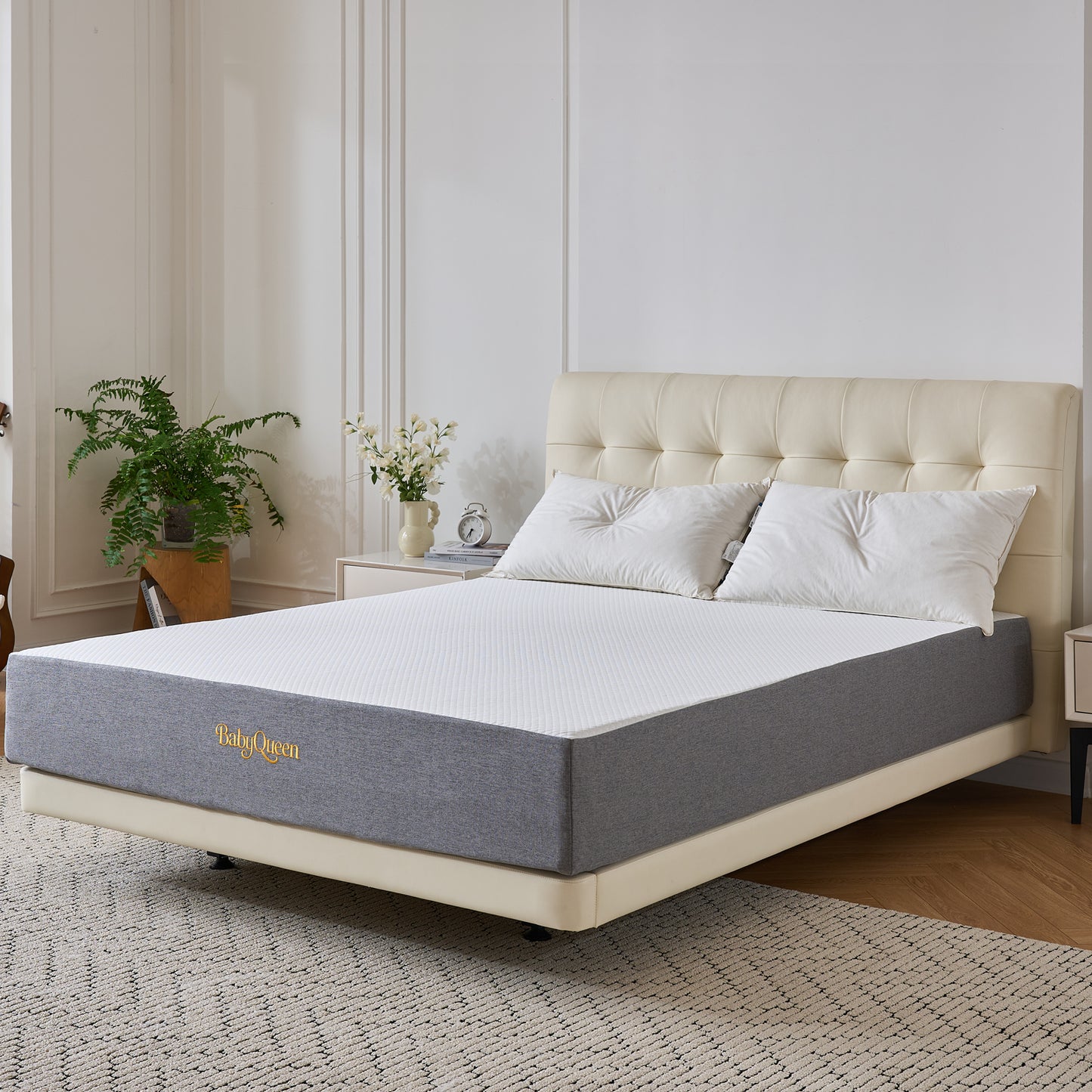 Babyqueen Queen Size Cooling Gel Memory Foam Mattress, 8 Inch Queen Mattress in a Box, Medium Firm Support & Breathable Comfort