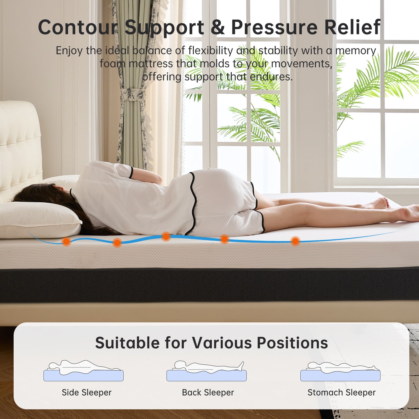 Babyqueen 10 inch Queen Mattress, Cooling Gel Memory Foam & Medium Comfort Queen Size Mattress in a Box, Motion Isolation & Pressure Relief, CertiPUR-US Certified