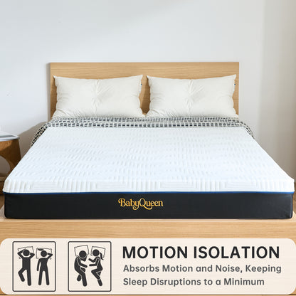 Babyqueen Full Size Mattress 8" Medium Firm Gel Memory Foam Mattress Full for Pressure Relief, Bed in a Box, Breathable Cooling Layers, Certified Safe Materials