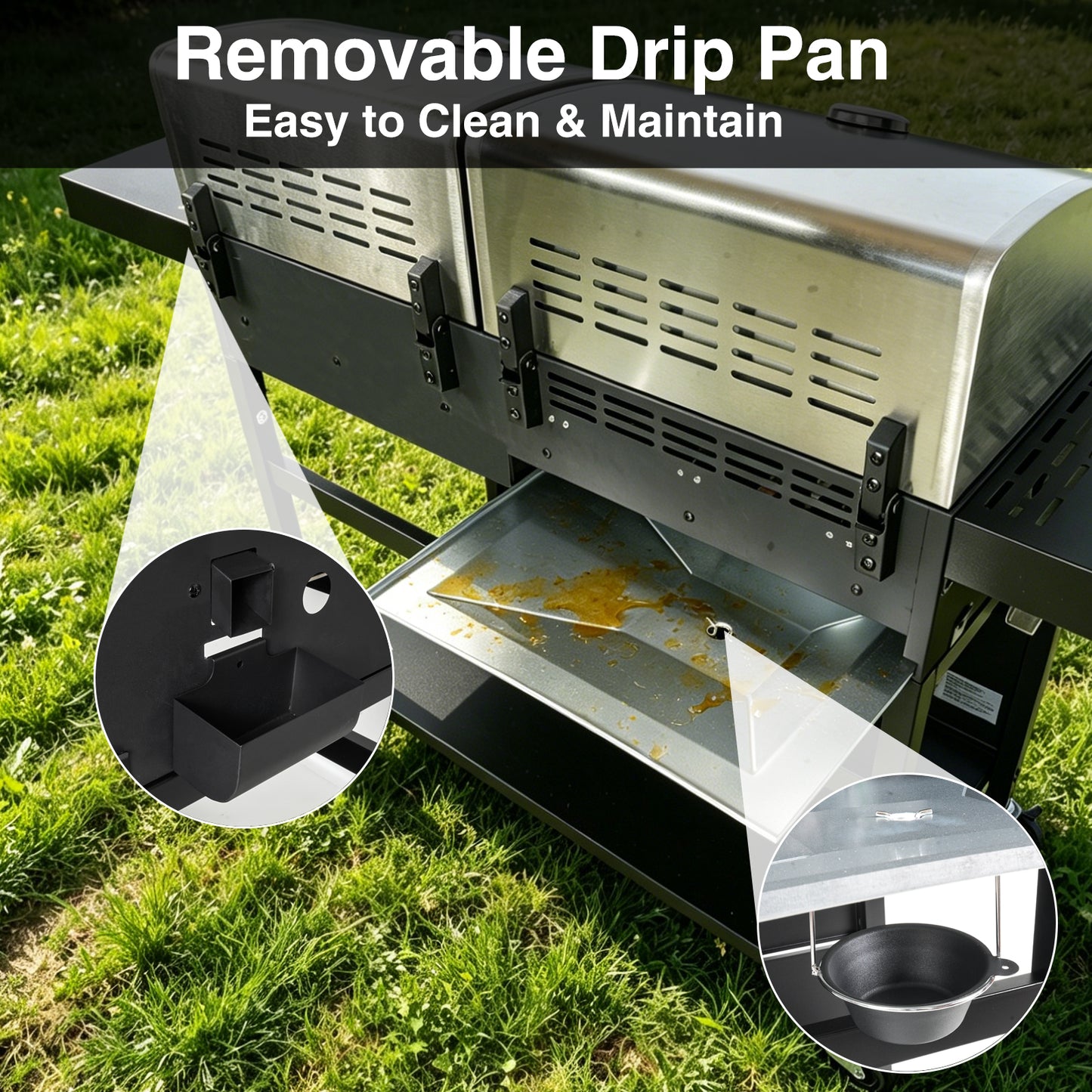 KingChii Propane Gas Grill and Griddle Combo, 2 in 1 Dual Outdoor BBQ with 45,000 BTU for Outdoor Patio Cooking Barbecue