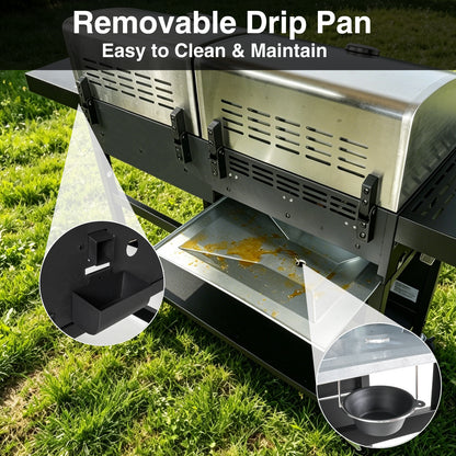 KingChii Propane Gas Grill and Griddle Combo, 2 in 1 Dual Outdoor BBQ with 45,000 BTU for Outdoor Patio Cooking Barbecue