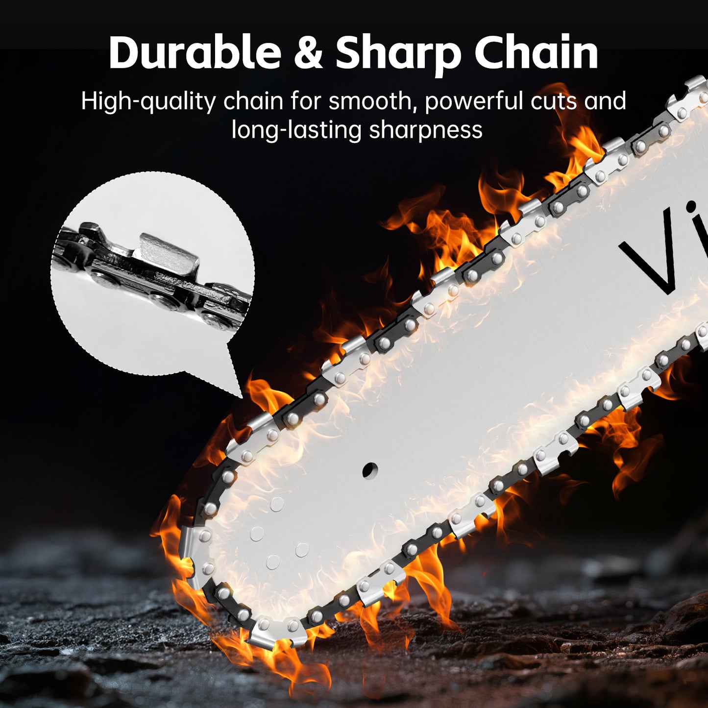 Vipsafe 58cc Gas Chainsaw 20-Inch Bar, 2-Cycle Engine, Anti-Vibration, Chain Brake, for Tree Cutting & Wood Trimming