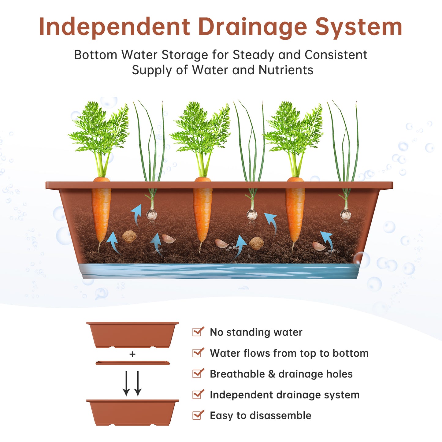 Vipsafe 4FT 5-Tier Vertical Garden Bed, Ideal for Indoor/Outdoor Use, Brown,19.7" x 21.3" x 44.5"
