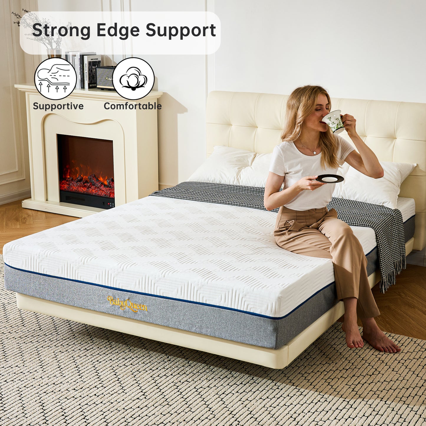 Babyqueen Queen Mattress 10 inch Queen Size Memory Foam Bed Mattress in Box, Adult Motion Isolation for Cooler Sleeping