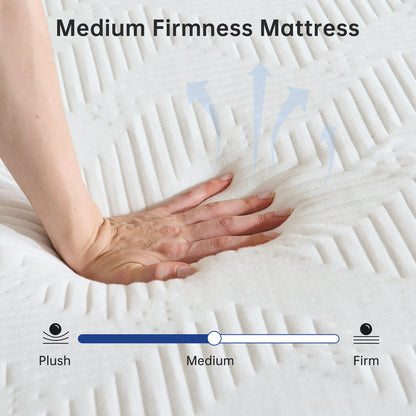 Twin Size Mattress, Babyqueen 8" Medium Firm Memory Foam Mattress, Twin Mattress in a Box