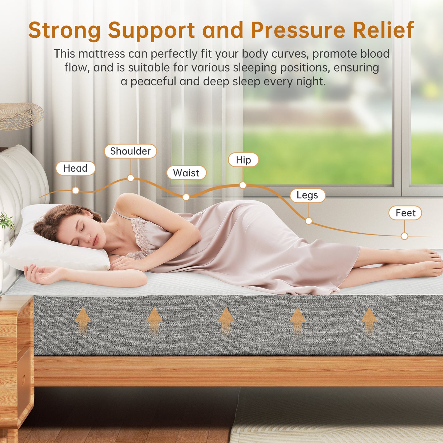 Babyqueen 8 inch Medium Full Size Gel Memory Foam Mattress in a Box