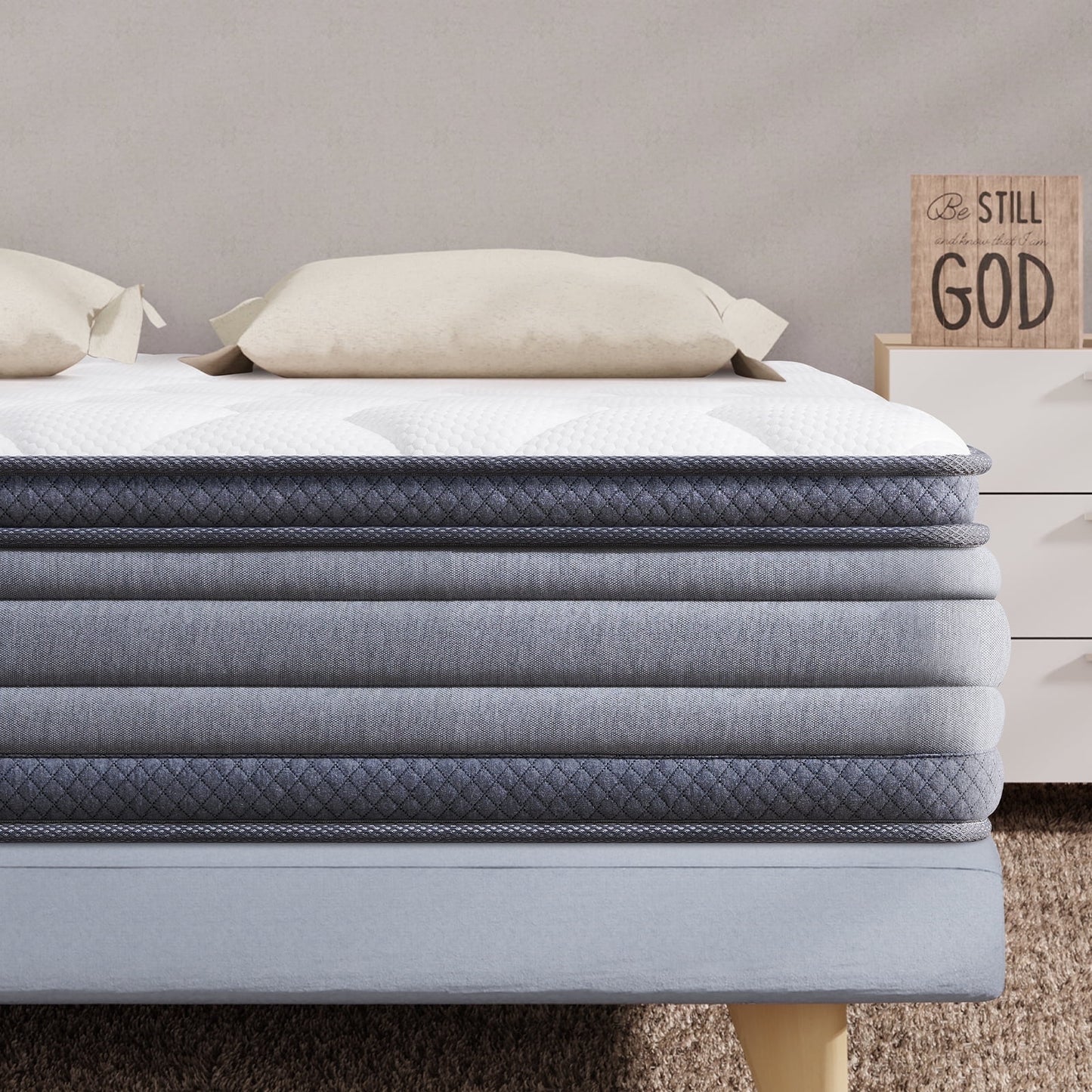 Queen Mattress, Babyqueen 12 inch Hybrid Mattress in a Box, Individual Pocket Spring Mattress with Pressure Relief