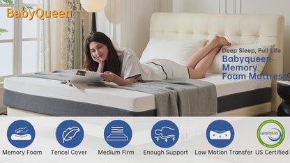 Full Mattress, Babyqueen 12" Hybrid Innerspring Mattress in a Box, Medium Plush Mattress with Motion Isolation