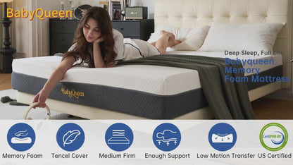 King Mattress, Babyqueen 12" Hybrid Innerspring Mattress in a Box, Medium Plush Mattress with Motion Isolation